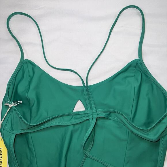 Summersalt THE SWAN DIVE Swimsuit Size 12 Great Teal Color block ONE PIECE NWT - Picture 10 of 14